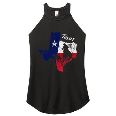 State Of Texas Flag Map Distressed Native Texan Tx Women's Perfect Tri Rocker Tank