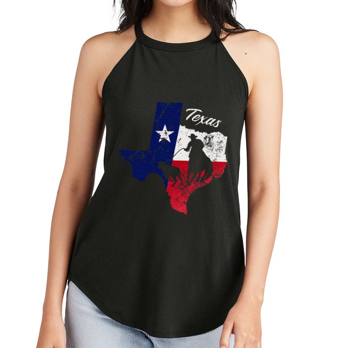 State Of Texas Flag Map Distressed Native Texan Tx Women's Perfect Tri Rocker Tank