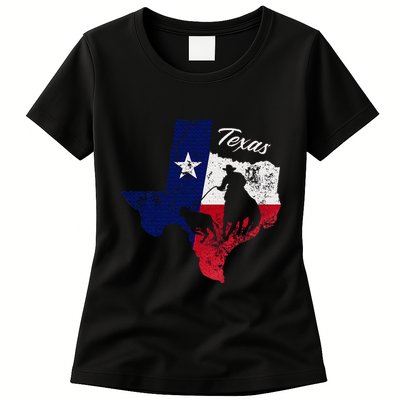 State Of Texas Flag Map Distressed Native Texan Tx Womens T-Shirt