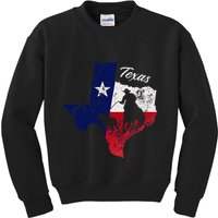State Of Texas Flag Map Distressed Native Texan Tx Kids Sweatshirt