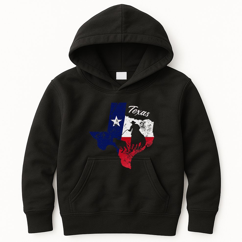 State Of Texas Flag Map Distressed Native Texan Tx Kids Hoodie