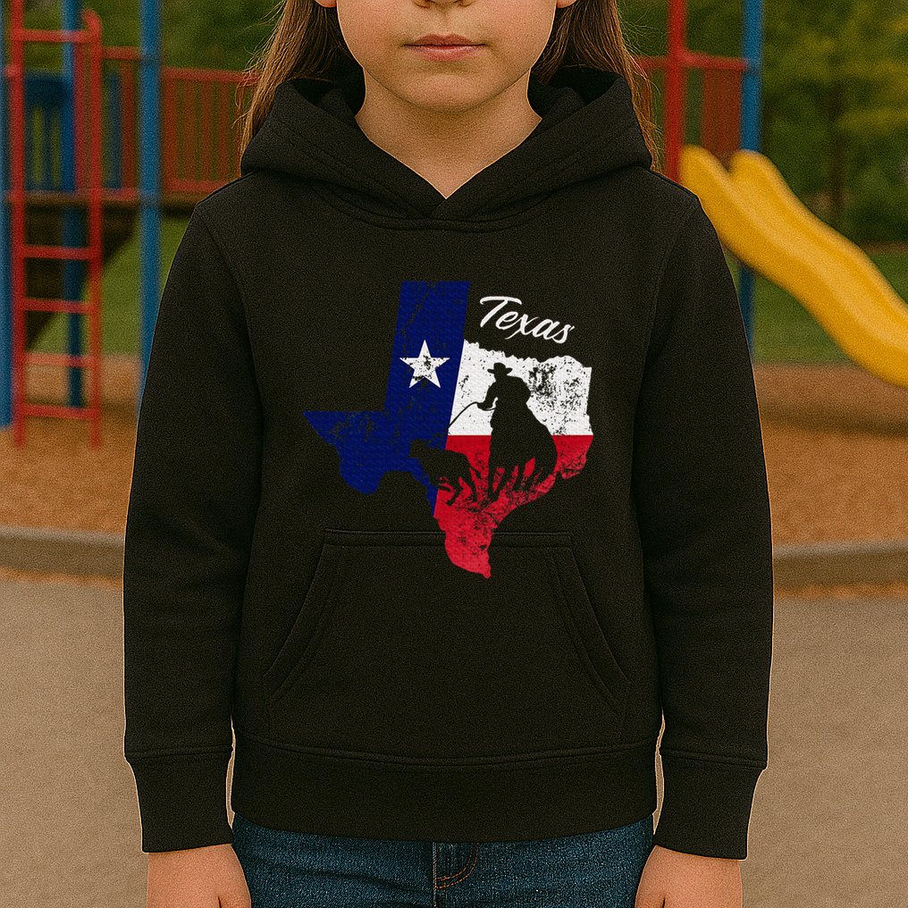 State Of Texas Flag Map Distressed Native Texan Tx Kids Hoodie