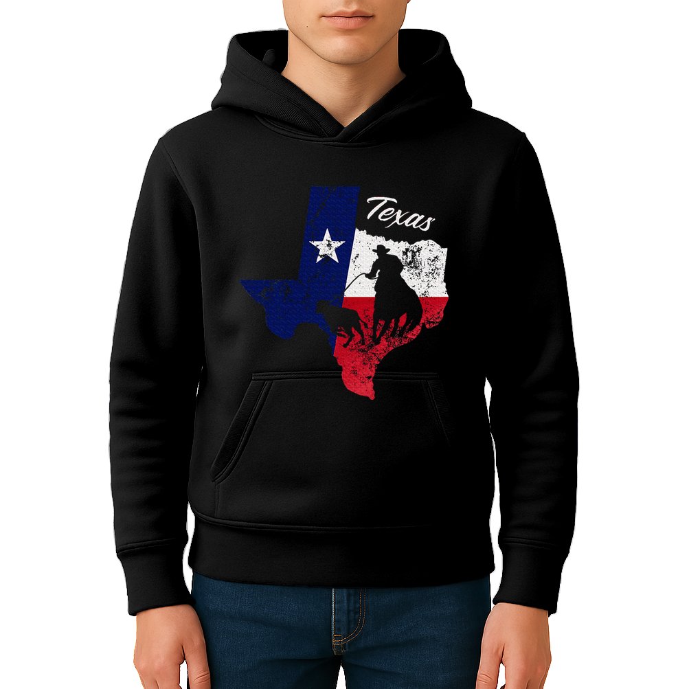 State Of Texas Flag Map Distressed Native Texan Tx Kids Hoodie