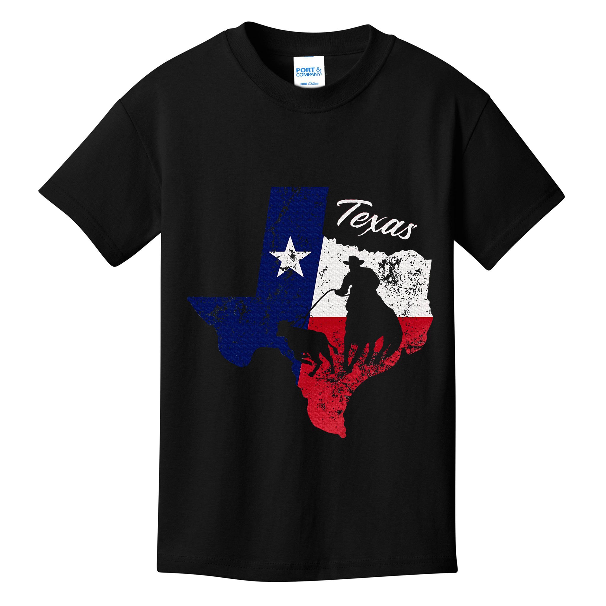State Of Texas Flag Map Distressed Native Texan Tx Kids T-Shirt