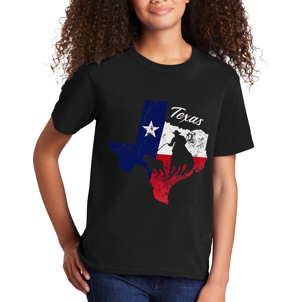 State Of Texas Flag Map Distressed Native Texan Tx Kids T-Shirt