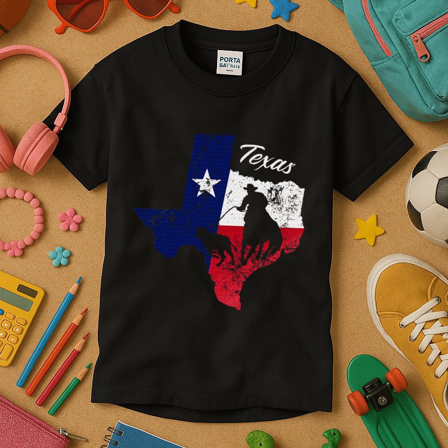 State Of Texas Flag Map Distressed Native Texan Tx Kids T-Shirt