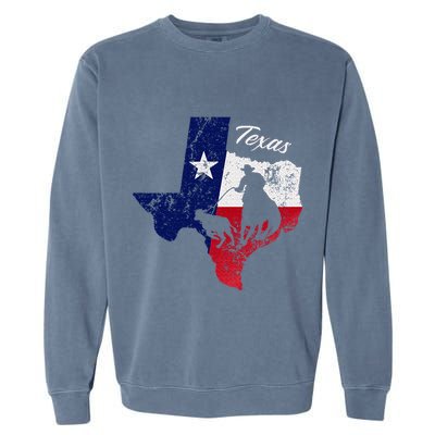 State Of Texas Flag Map Distressed Native Texan Tx Garment-Dyed Sweatshirt