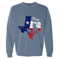 State Of Texas Flag Map Distressed Native Texan Tx Garment-Dyed Sweatshirt