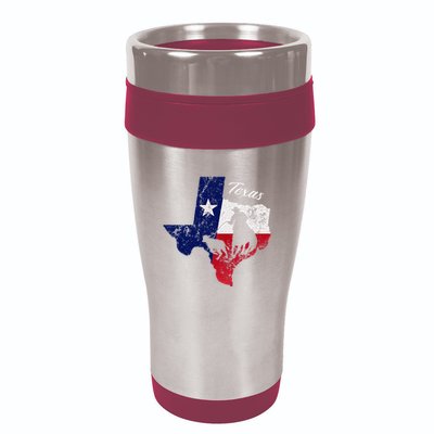 State Of Texas Flag Map Distressed Native Texan Tx 16oz Travel Tumbler
