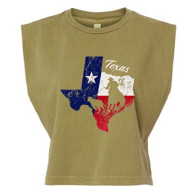 State Of Texas Flag Map Distressed Native Texan Tx Garment-Dyed Women's Muscle Tee