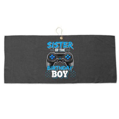 Sister Of The Birthday Boy Matching Video Game Birthday Gift Large Microfiber Waffle Golf Towel