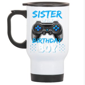 Sister Of The Birthday Boy Matching Video Game Birthday Gift Stainless Steel Travel Mug