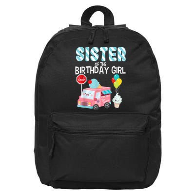 Sister Of The Birthday Girl Ice Cream Truck Bday Party 16 in Basic Backpack