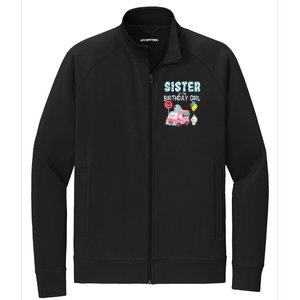 Sister Of The Birthday Girl Ice Cream Truck Bday Party Stretch Full-Zip Cadet Jacket