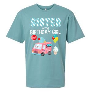 Sister Of The Birthday Girl Ice Cream Truck Bday Party Sueded Cloud Jersey T-Shirt