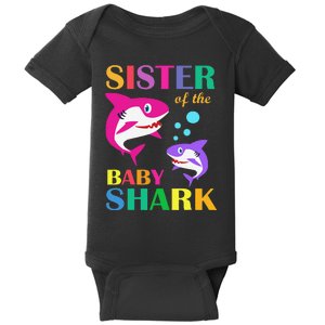 Sister Of The Baby Birthday Shark Sister Shark Mother's Day Baby Bodysuit