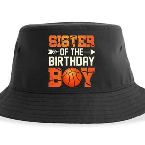 Sister Of The Birthday Basketball Mother Mom Funny Sustainable Bucket Hat