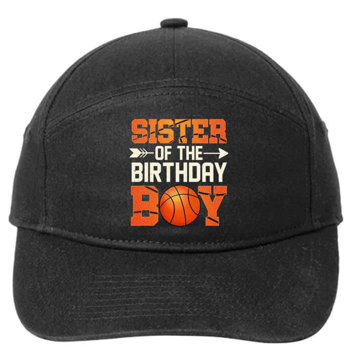 Sister Of The Birthday Basketball Mother Mom Funny 7-Panel Snapback Hat