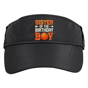 Sister Of The Birthday Basketball Mother Mom Funny Adult Drive Performance Visor