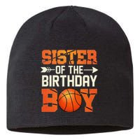 Sister Of The Birthday Basketball Mother Mom Funny Sustainable Beanie