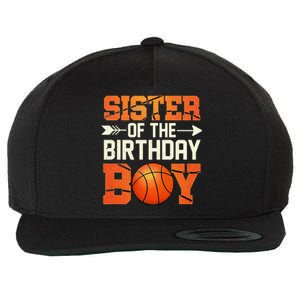 Sister Of The Birthday Basketball Mother Mom Funny Wool Snapback Cap