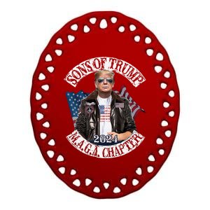 Sons Of Trump Maga Chapter 2024 Long Sleeve Ceramic Oval Ornament