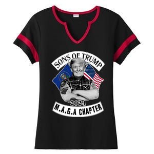 Sons Of Trump 2024 Biker Funny Ladies Halftime Notch Neck Tee