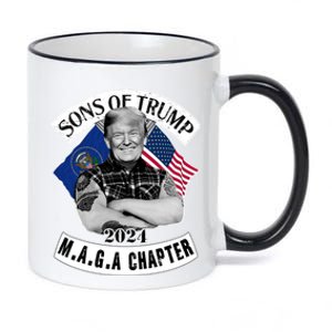 Sons Of Trump 2024 Biker Funny 11oz Black Color Changing Mug