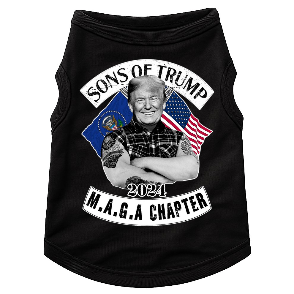 Sons Of Trump 2024 Biker Funny Doggie Tank