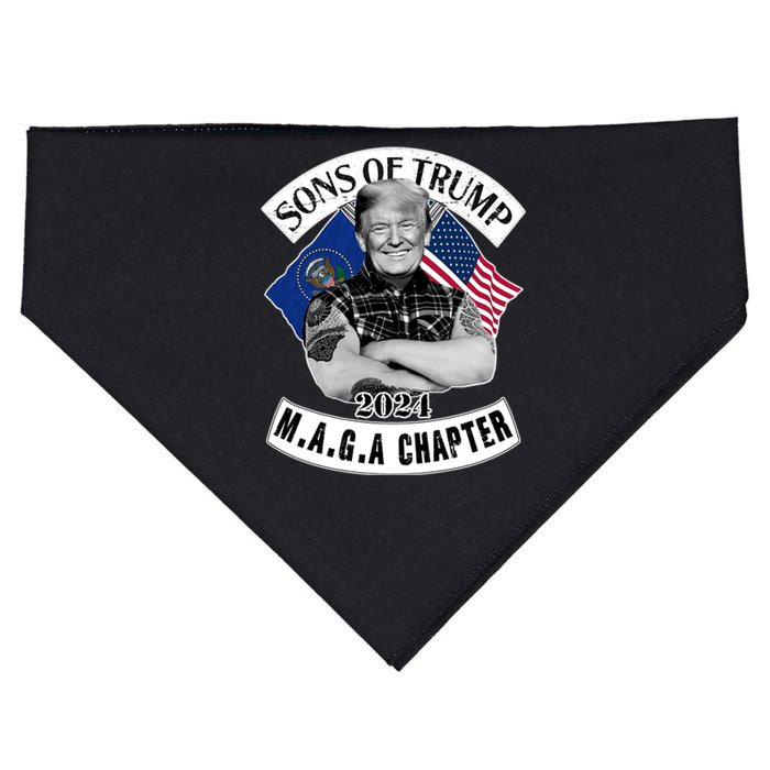 Sons Of Trump 2024 Biker Funny USA-Made Doggie Bandana