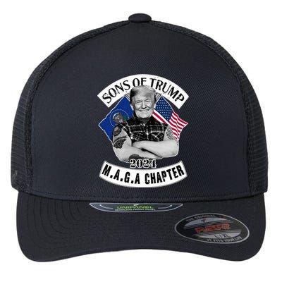 Sons Of Trump 2024 Biker Funny Flexfit Unipanel Trucker Cap