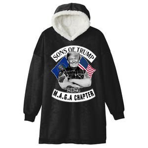 Sons Of Trump 2024 Biker Funny Hooded Wearable Blanket