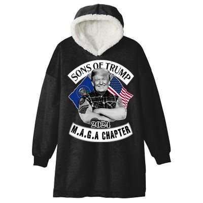 Sons Of Trump 2024 Biker Funny Hooded Wearable Blanket