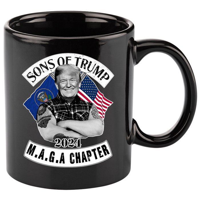 Sons Of Trump 2024 Biker Funny 11oz C Handle Ceramic Mug