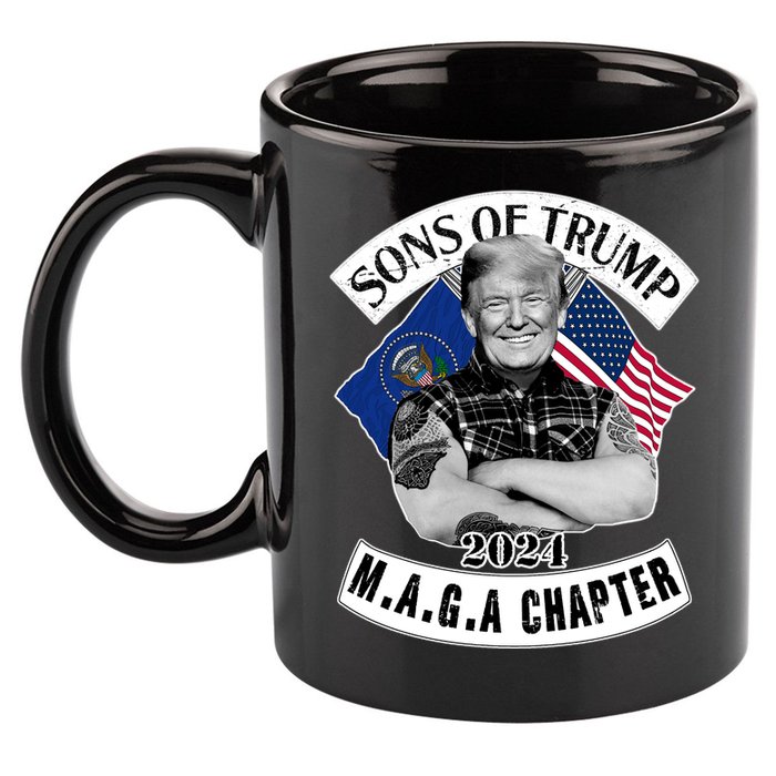 Sons Of Trump 2024 Biker Funny 11oz C Handle Ceramic Mug