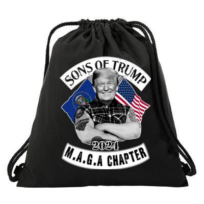 Sons Of Trump 2024 Biker Funny Drawstring Bag