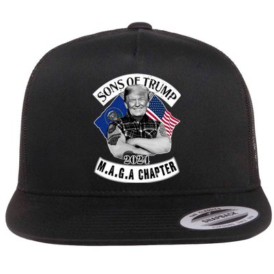 Sons Of Trump 2024 Biker Funny Flat Bill Trucker Hat