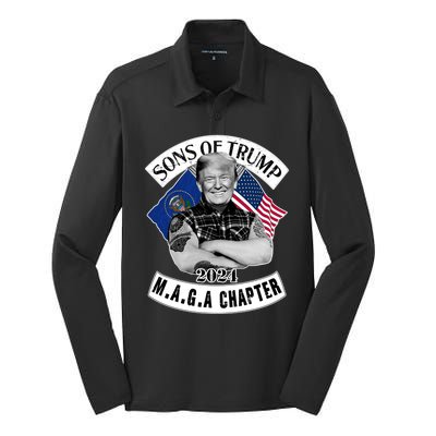 Sons Of Trump 2024 Biker Funny Silk Touch Performance Long Sleeve Polo