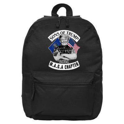 Sons Of Trump 2024 Biker Funny 16 in Basic Backpack