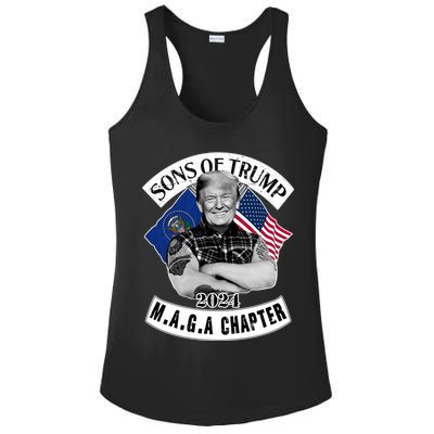 Sons Of Trump 2024 Biker Funny Ladies PosiCharge Competitor Racerback Tank