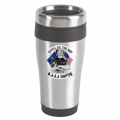 Sons Of Trump 2024 Biker Funny 16oz Travel Tumbler