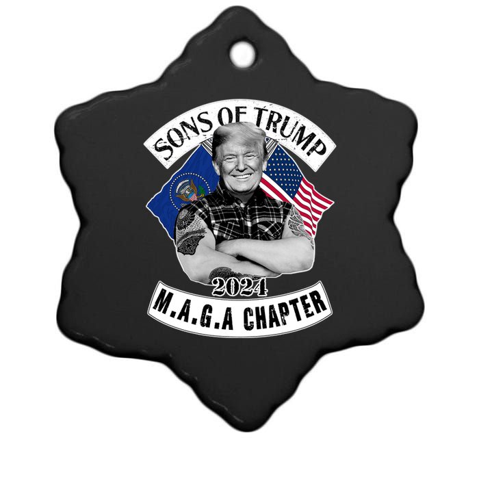 Sons Of Trump 2024 Biker Funny Ceramic Star Ornament