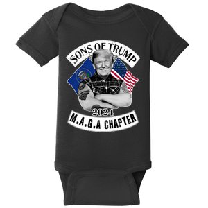 Sons Of Trump 2024 Biker Funny Baby Bodysuit