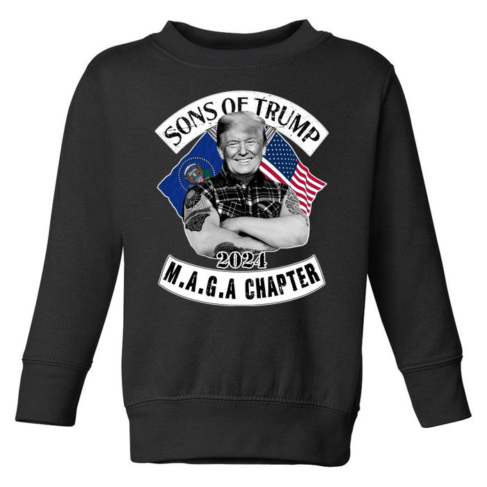 Sons Of Trump 2024 Biker Funny Toddler Sweatshirt