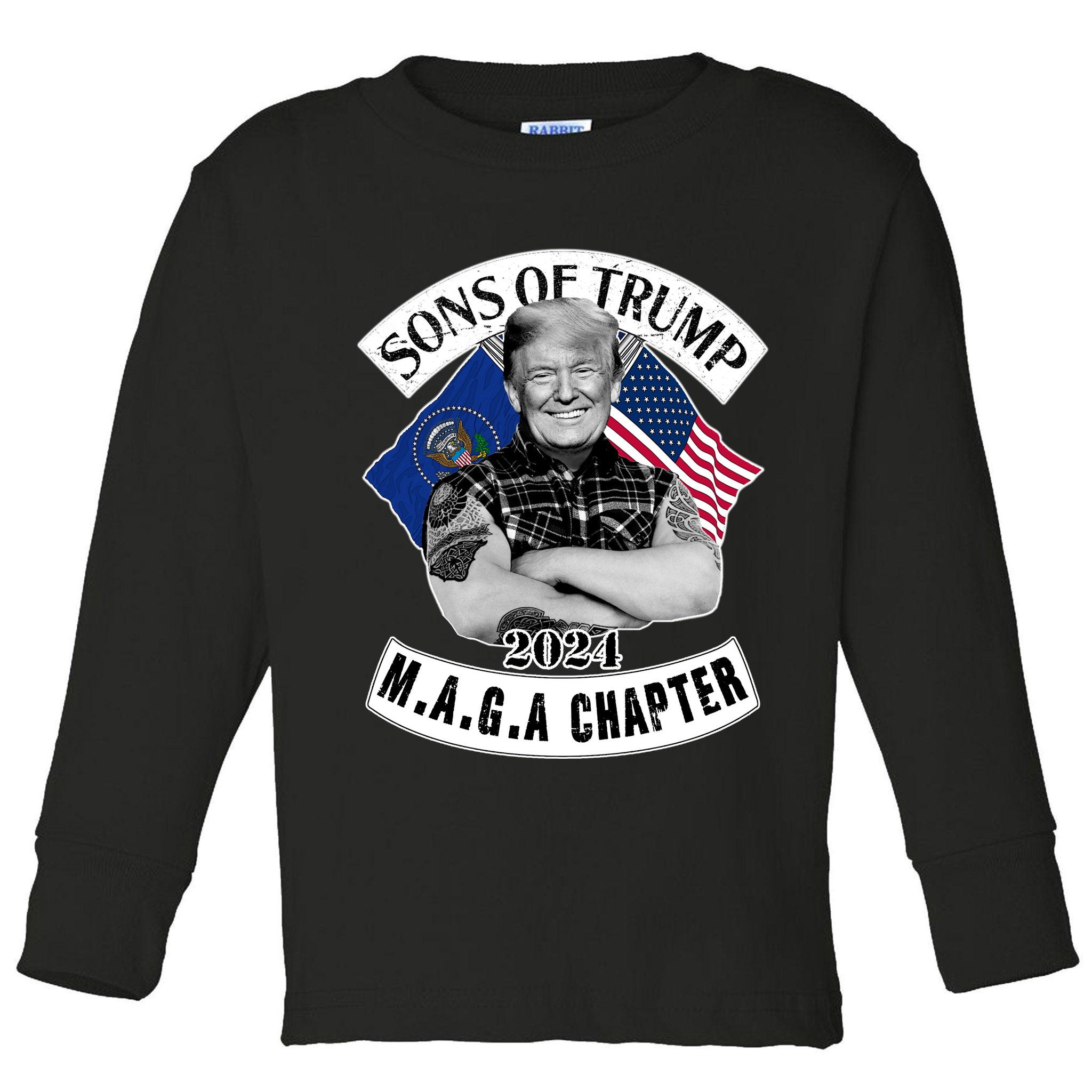 Sons Of Trump 2024 Biker Funny Toddler Long Sleeve Shirt