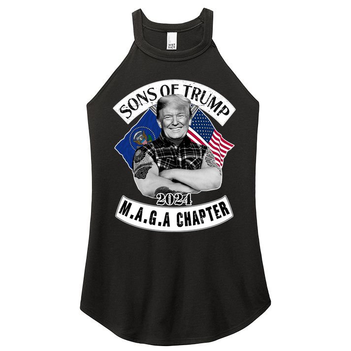 Sons Of Trump 2024 Biker Funny Women's Perfect Tri Rocker Tank
