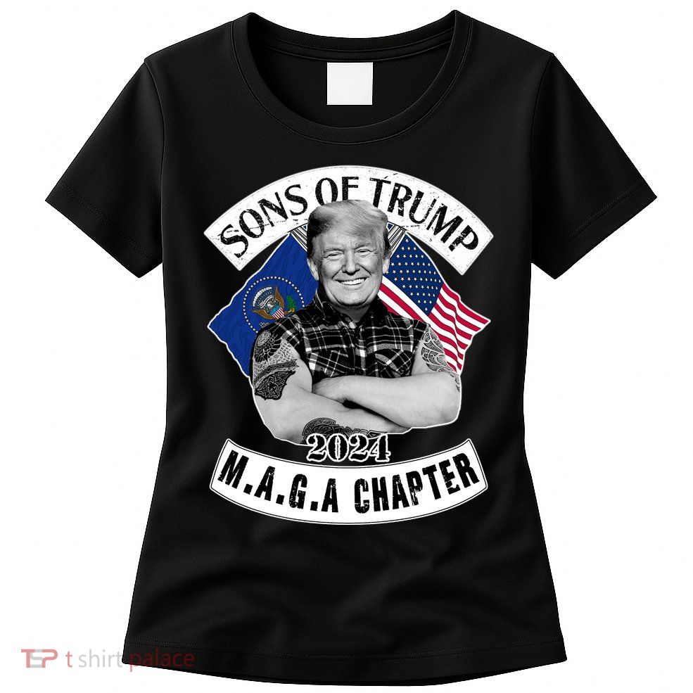Sons Of Trump 2024 Biker Funny Womens T-Shirt