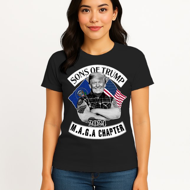 Sons Of Trump 2024 Biker Funny Womens T-Shirt