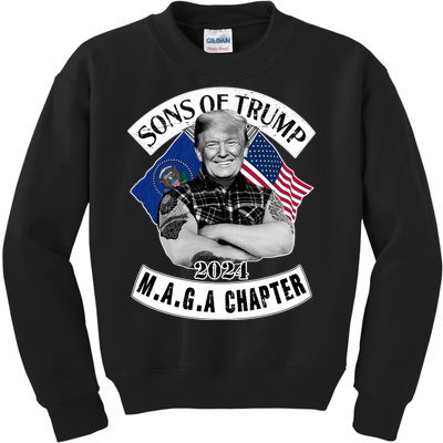 Sons Of Trump 2024 Biker Funny Kids Sweatshirt