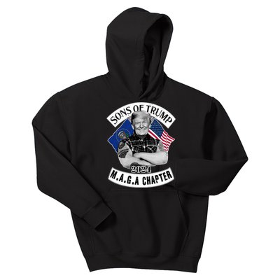 Sons Of Trump 2024 Biker Funny Kids Hoodie